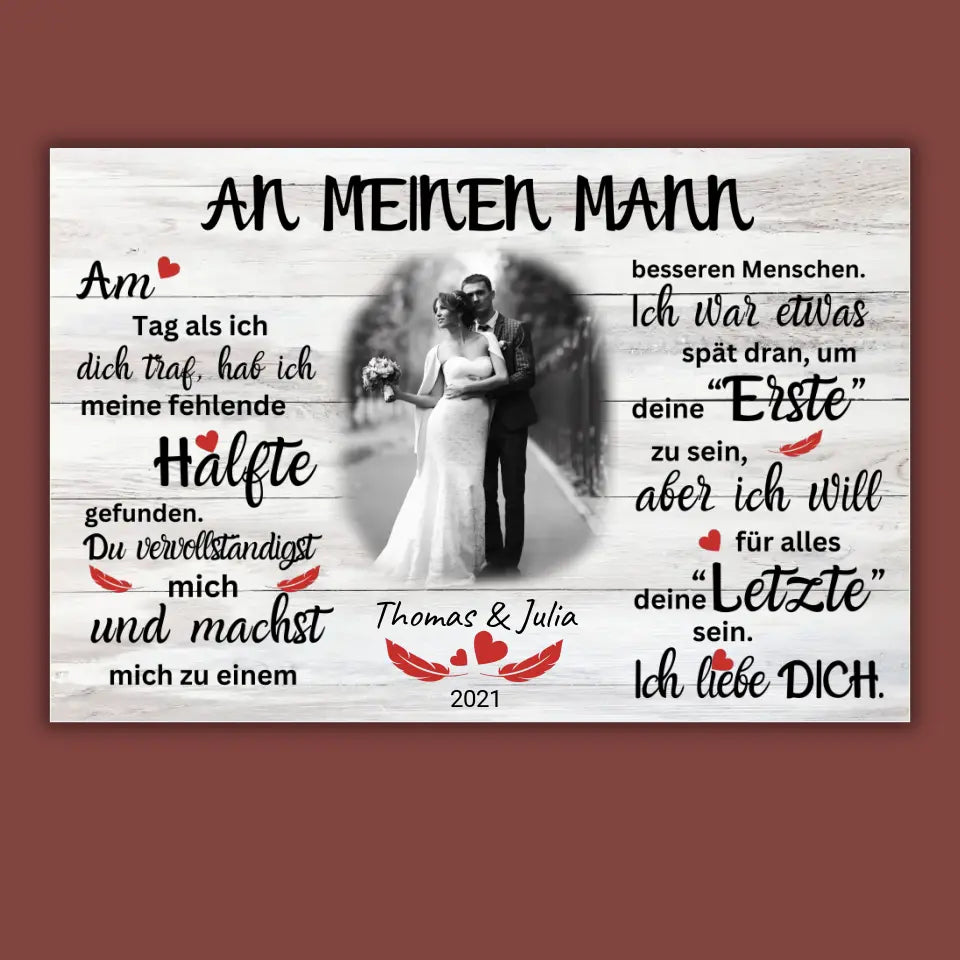 Mein Happy End (an sie oder ihn) - Paar Poster mit Rahmen