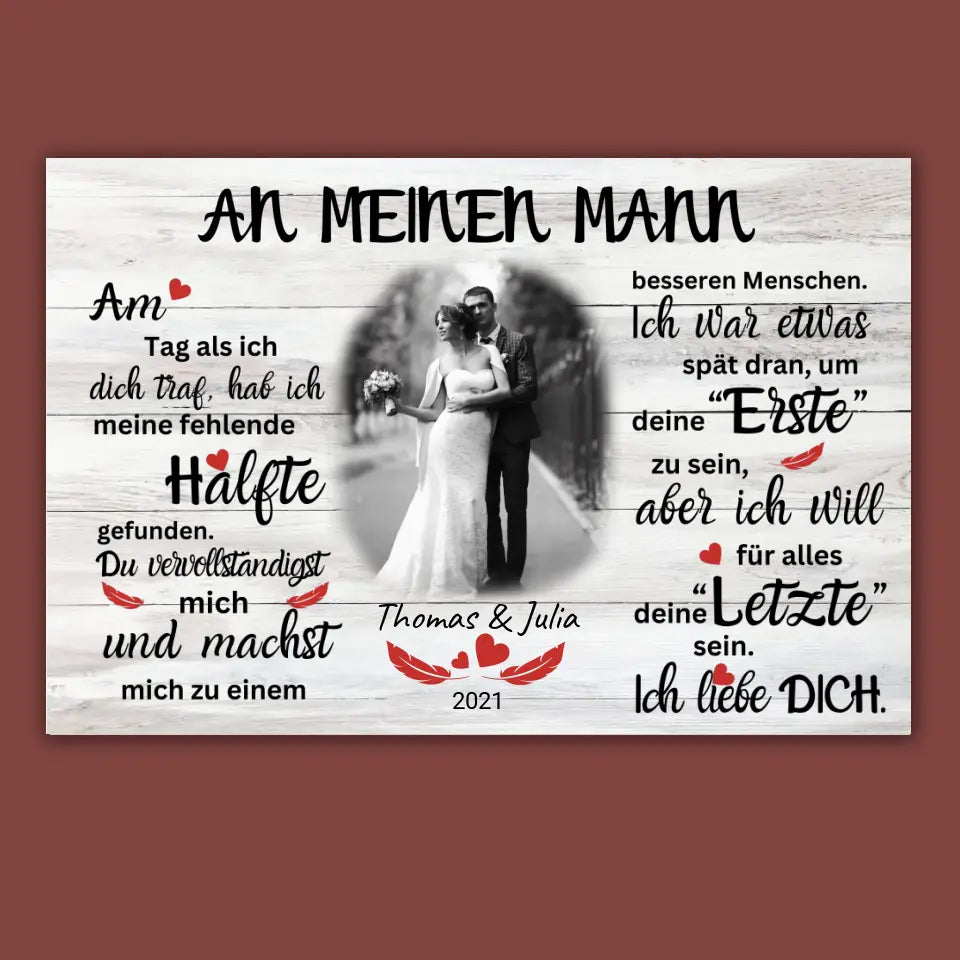 Mein Happy End (an sie oder ihn) - Paar Poster mit Rahmen