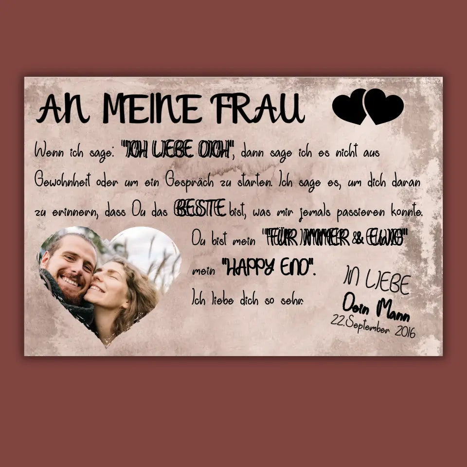 Mein Happy End (an sie oder ihn) - Paar Poster mit Rahmen