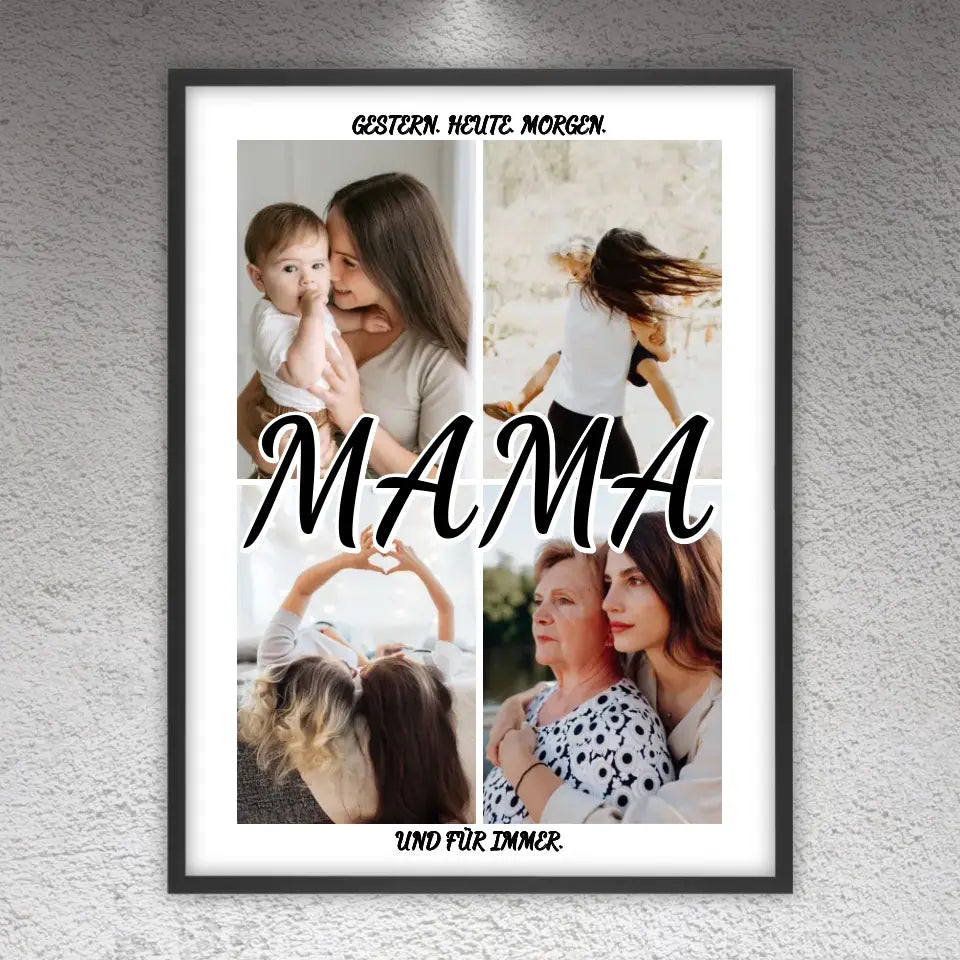 Fotocollage Mama, Papa, Oma, Opa - Individuelles Poster