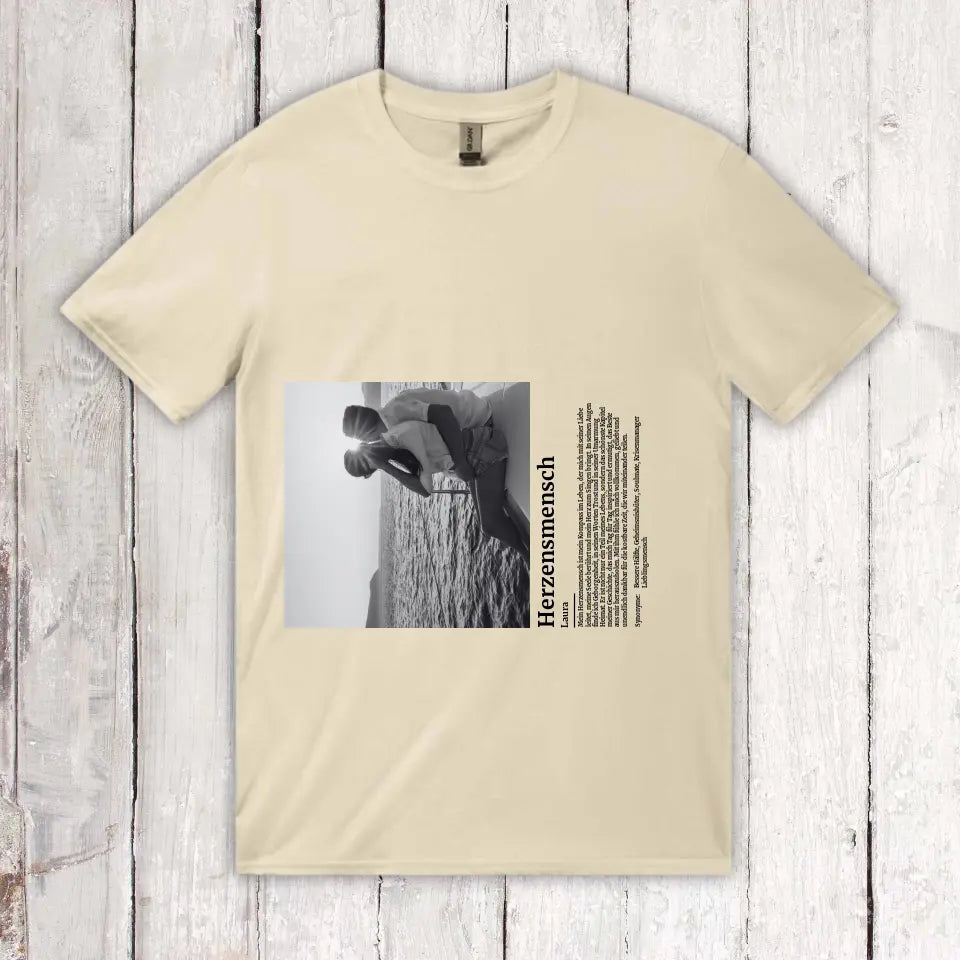 Defintion Herzensmensch mit Foto - Individuelles T-Shirt
