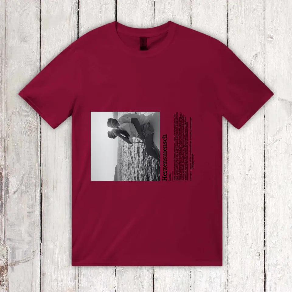 Defintion Herzensmensch mit Foto - Individuelles T-Shirt