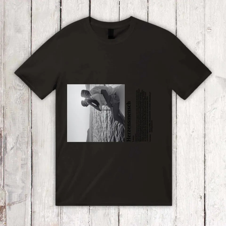 Defintion Herzensmensch mit Foto - Individuelles T-Shirt