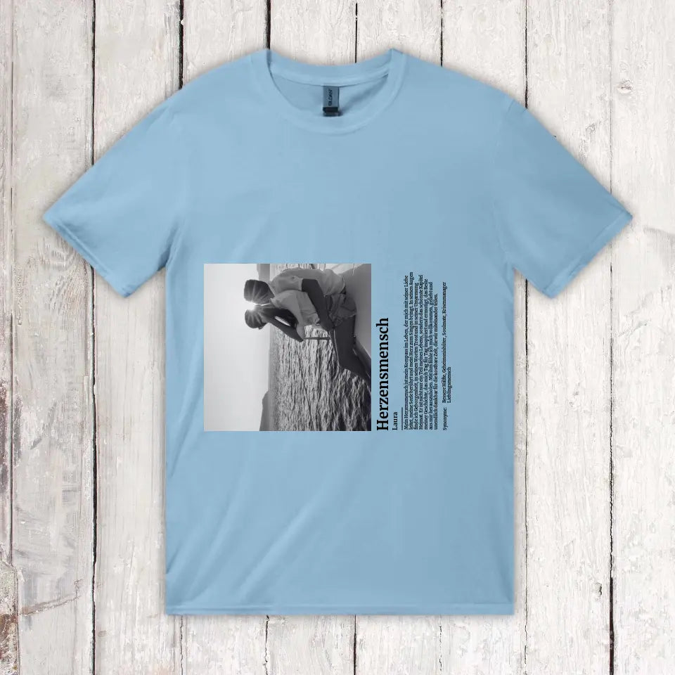 Defintion Herzensmensch mit Foto - Individuelles T-Shirt