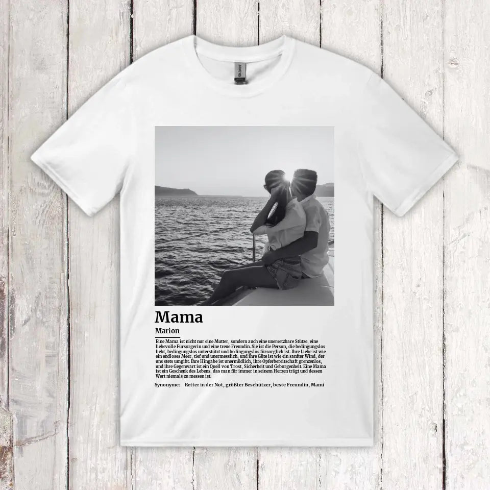 Defintion Mama mit Foto - Individuelles T-Shirt