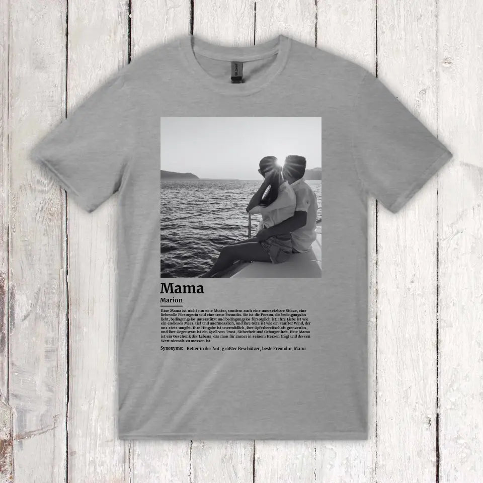 Defintion Mama mit Foto - Individuelles T-Shirt