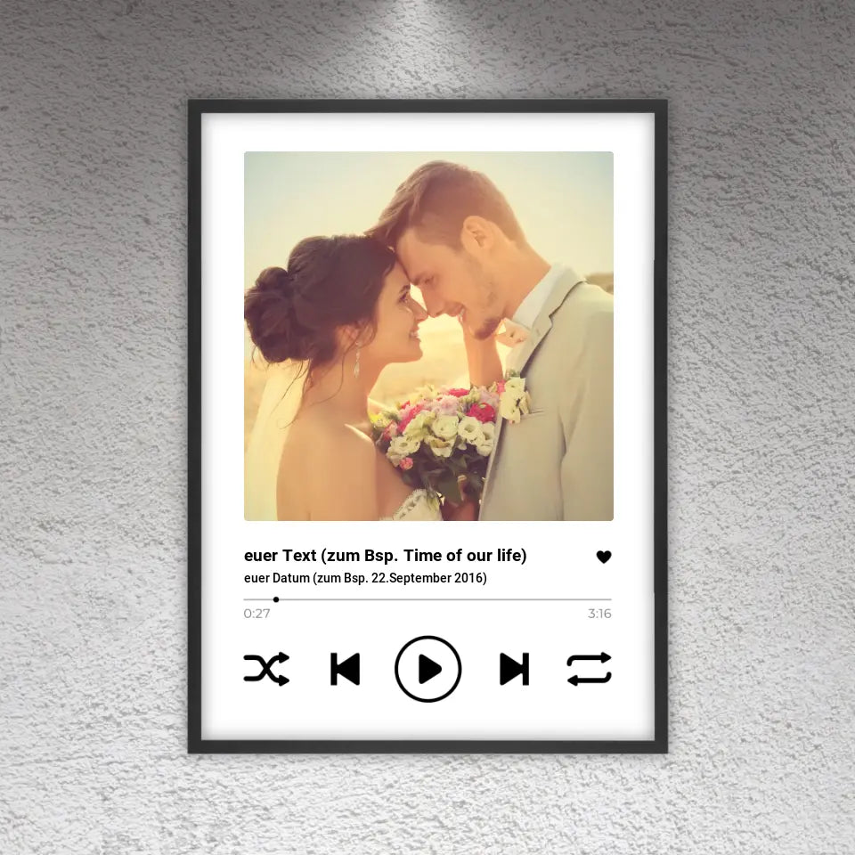 Album Cover mit eurem Bild - individuelles Poster mit Rahmen