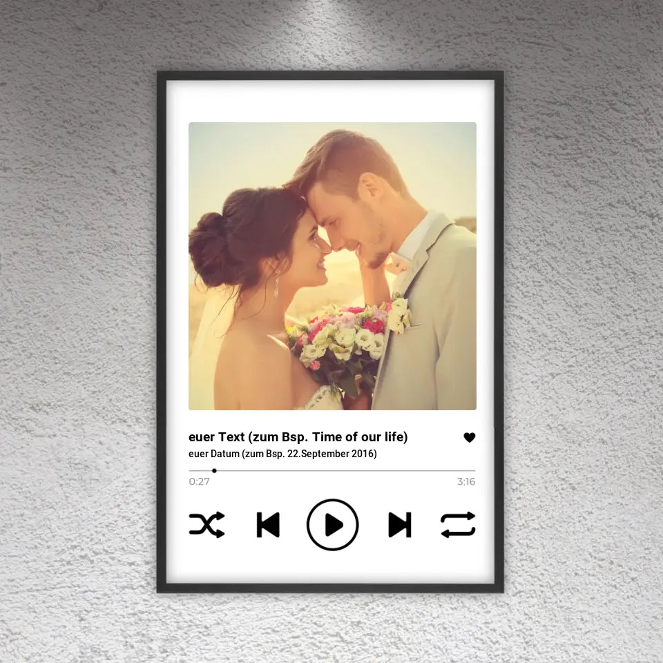Album Cover mit eurem Bild - individuelles Poster mit Rahmen