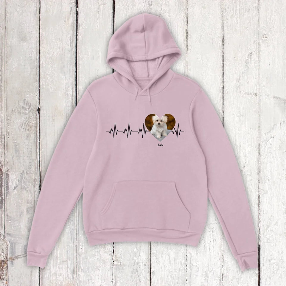 Herzschlag mit Foto - Individueller Hoodie