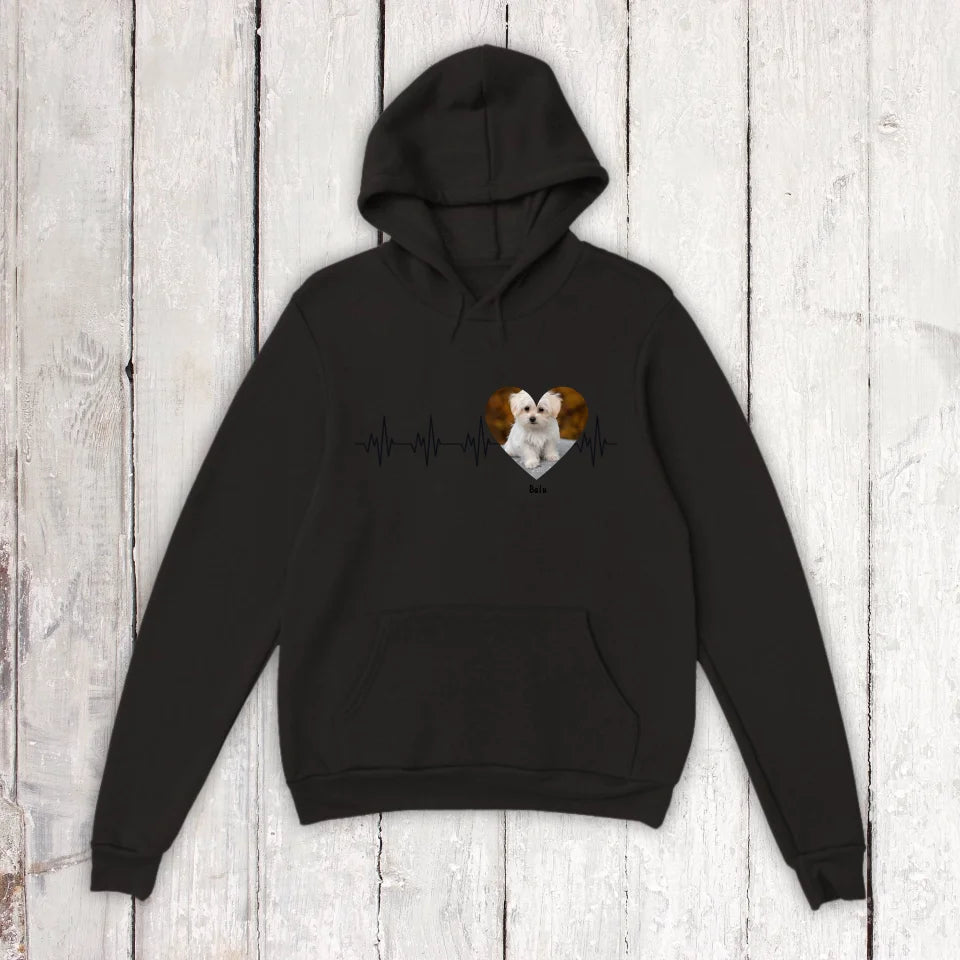 Herzschlag mit Foto - Individueller Hoodie