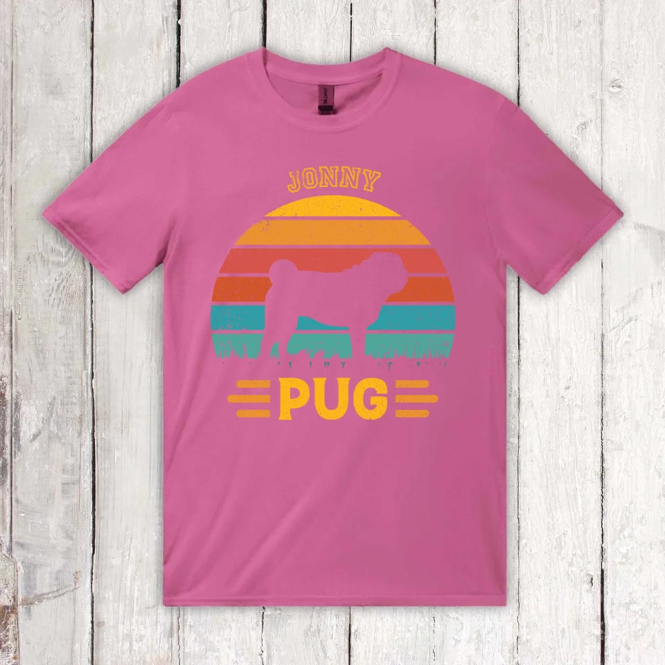 Vintage Hund Design Silhouette - personalisierter Hoodie oder T-Shirt