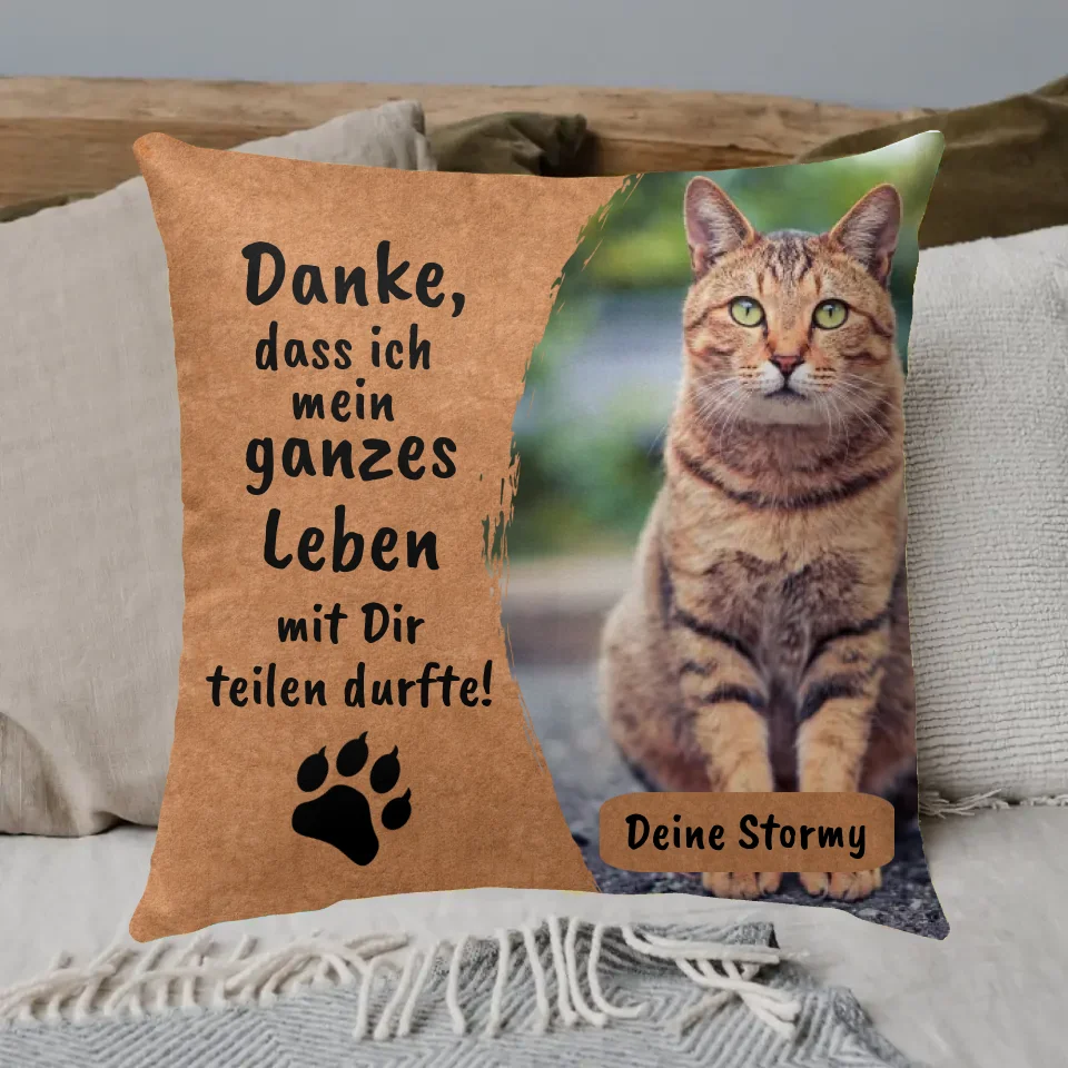Danke an deine Katze - Individuelles Kissen