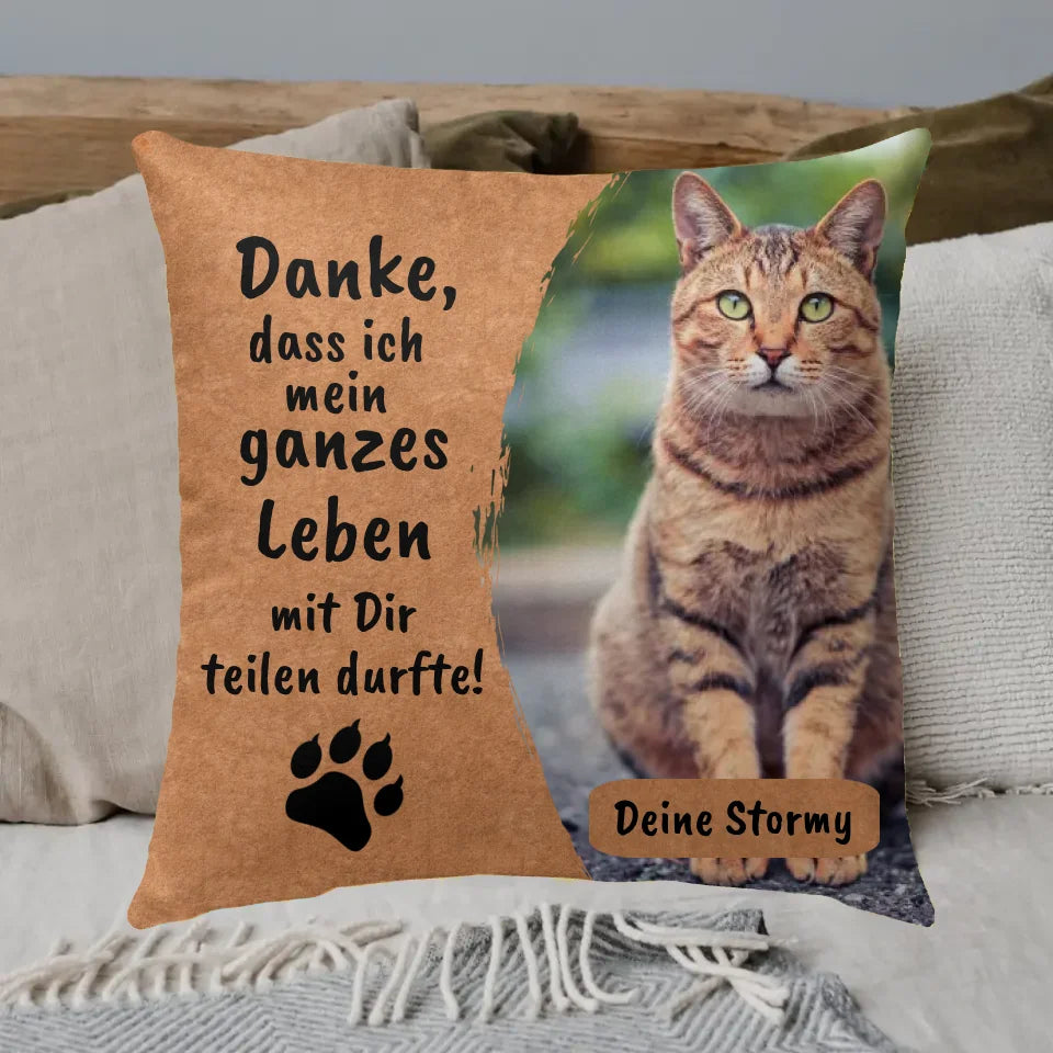 Danke an deine Katze - Individuelles Kissen