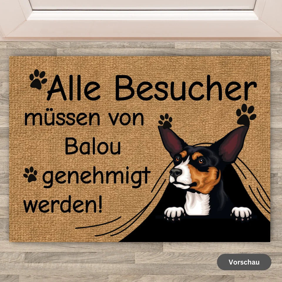 Alle Besucher müssen genehmigt werden! - Individuelle Fußmatte