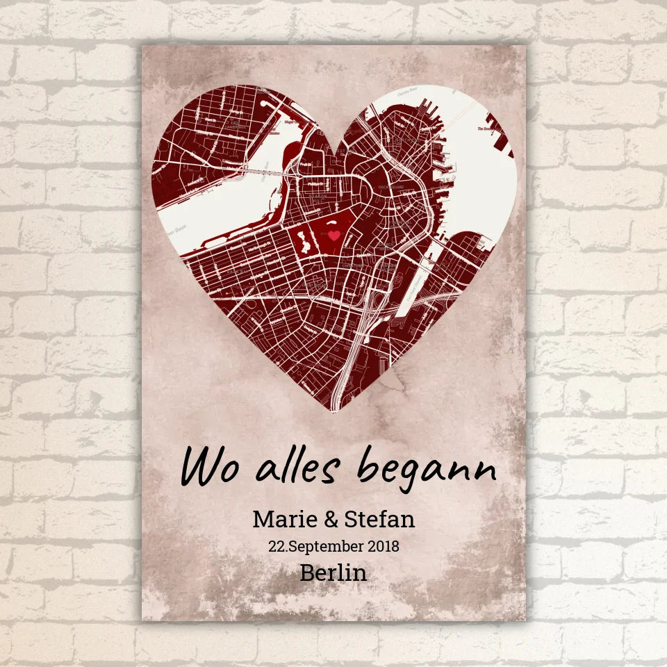 Wo alles begann - Individuelle Stadtkarte