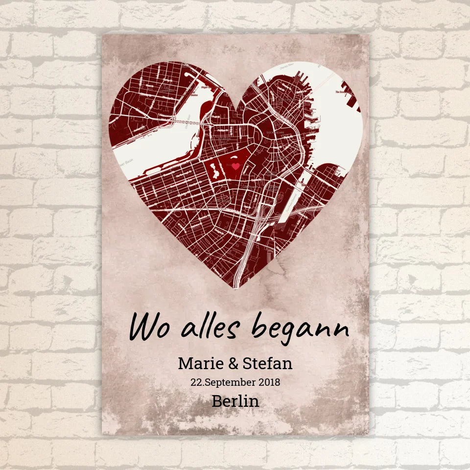 Wo alles begann - Individuelle Stadtkarte