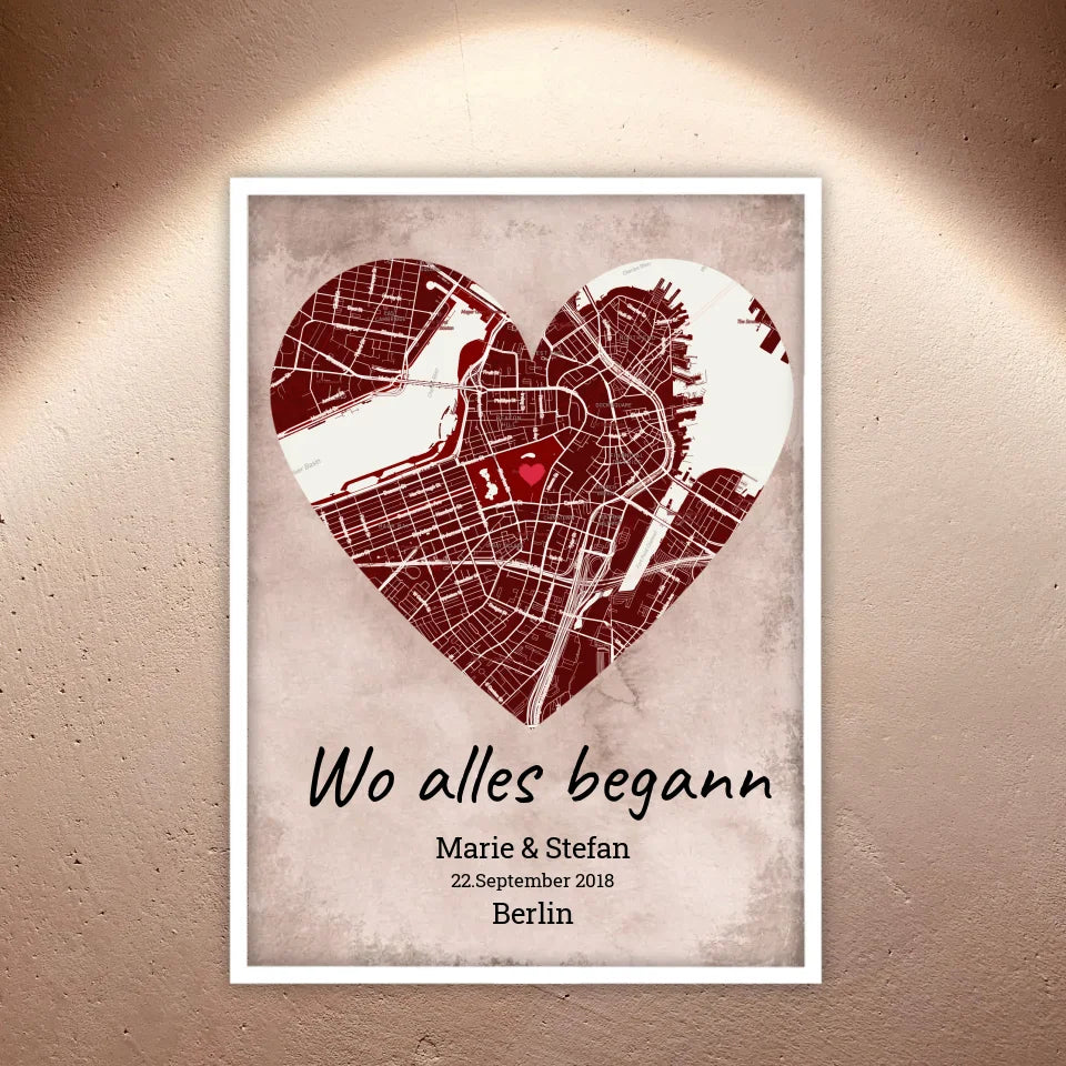 Wo alles begann - Individuelle Stadtkarte