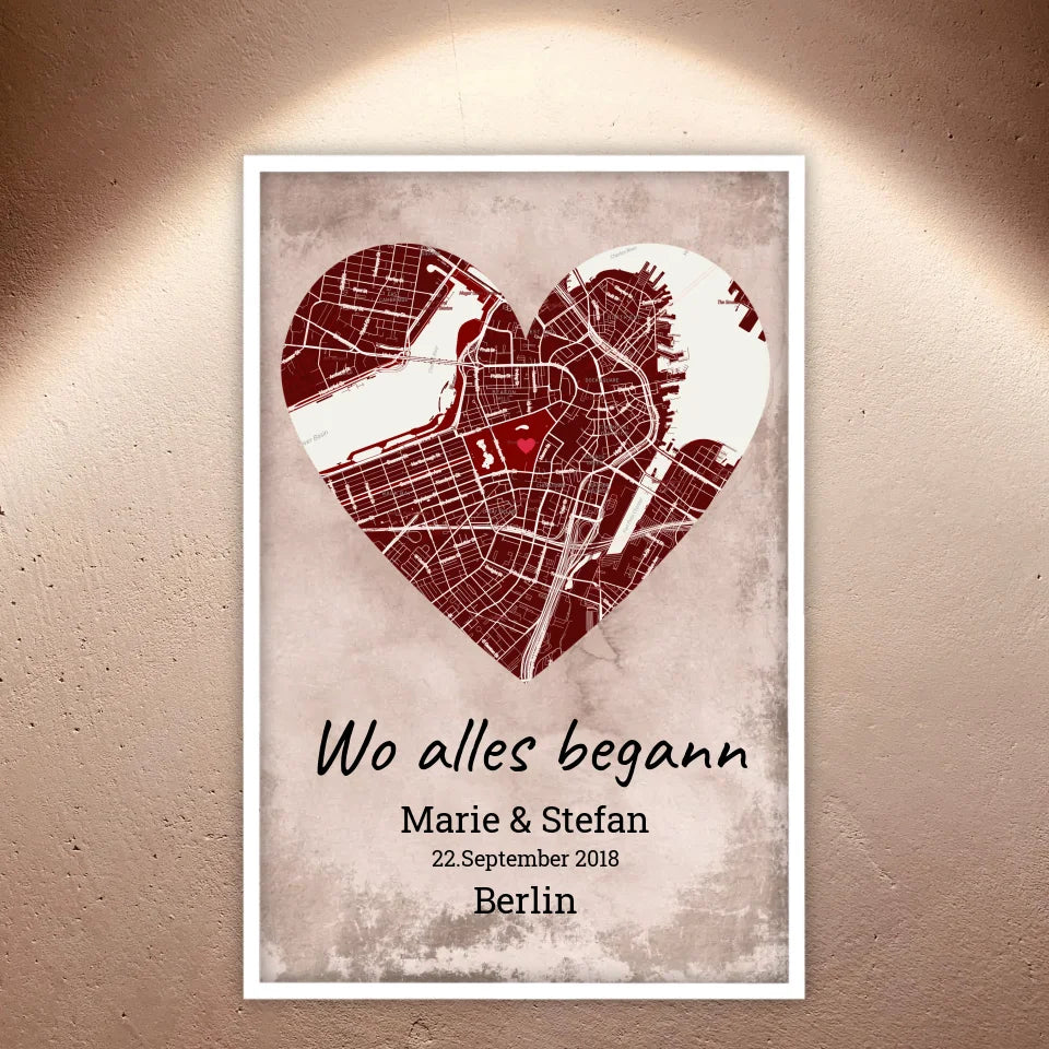 Wo alles begann - Individuelle Stadtkarte