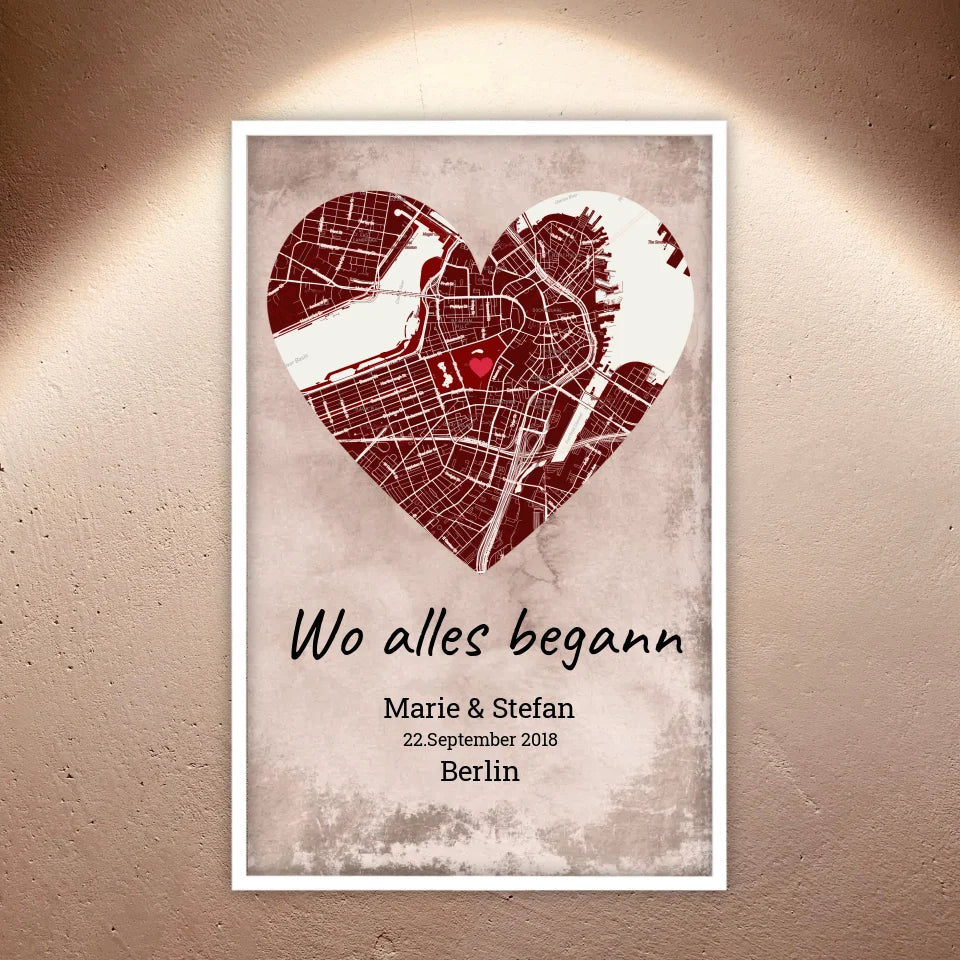 Wo alles begann - Individuelle Stadtkarte