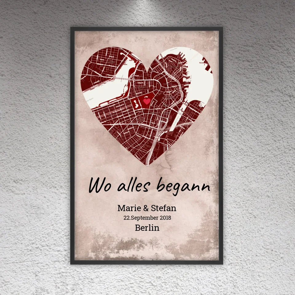 Wo alles begann - Individuelle Stadtkarte
