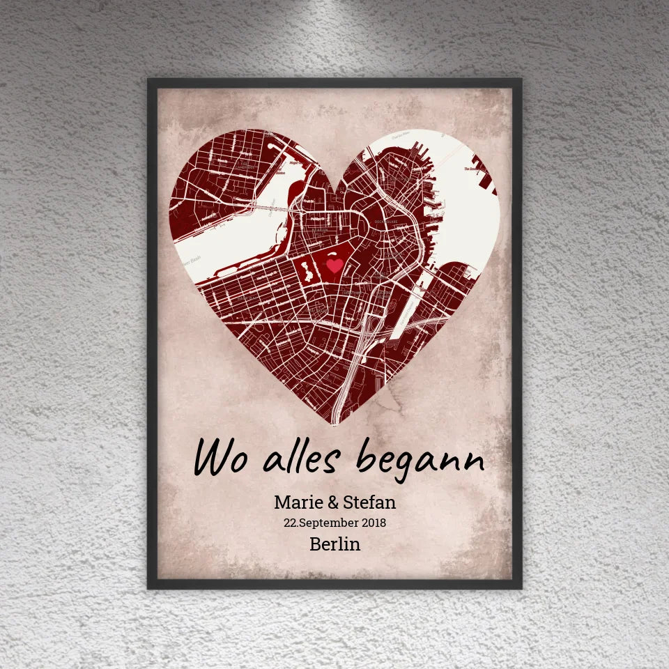 Wo alles begann - Individuelle Stadtkarte