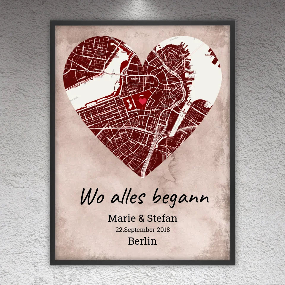 Wo alles begann - Individuelle Stadtkarte