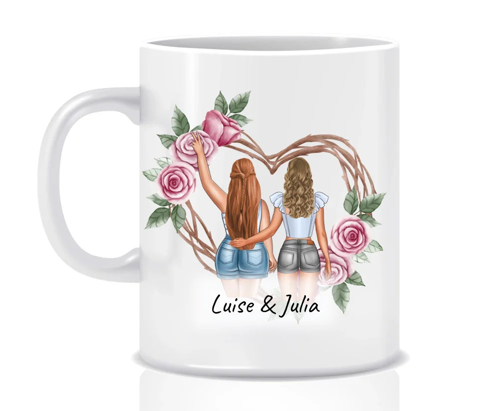 Besties, Schwestern, Beste Freundinnen - individuelle Tasse