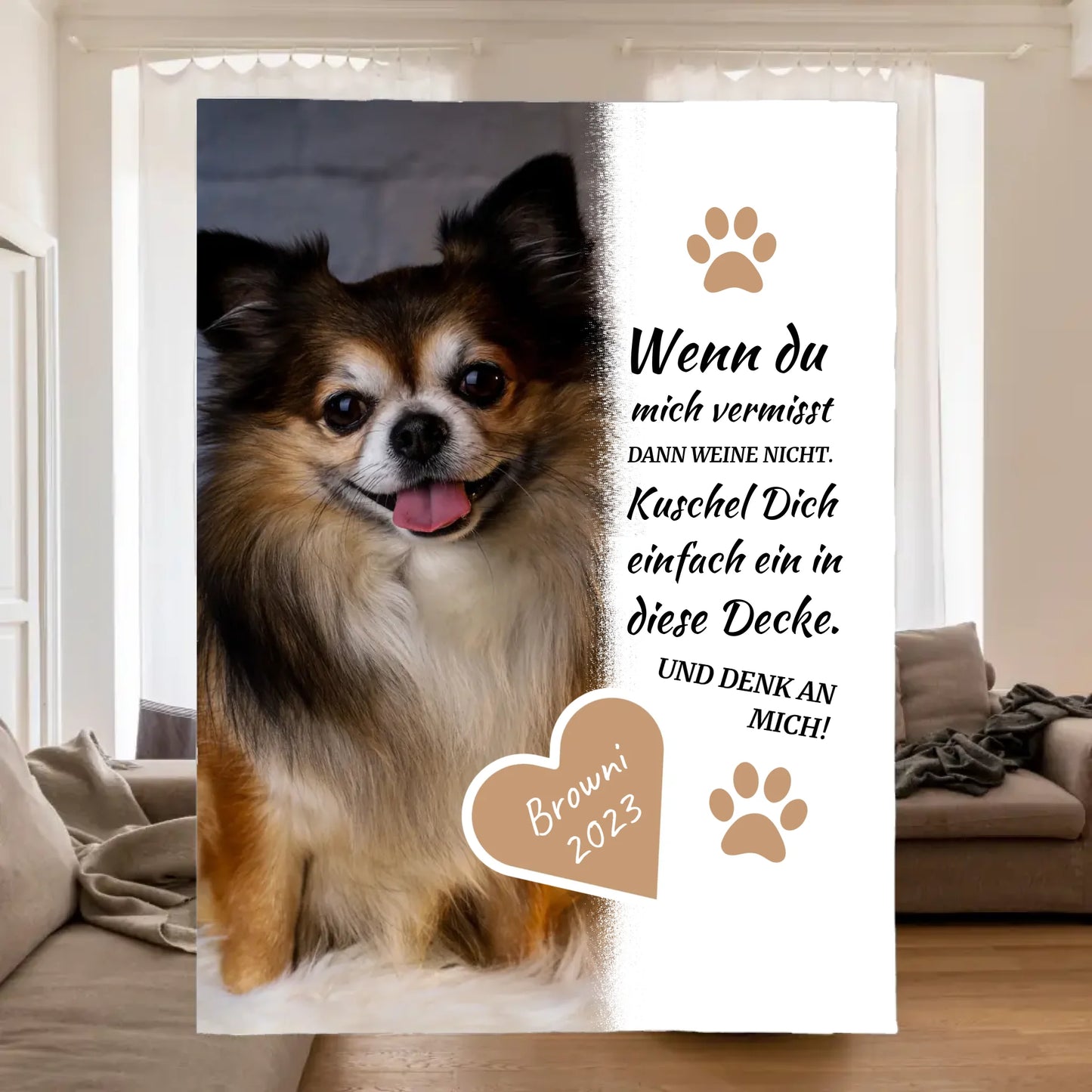 Fotoherz Decke mit deinen Fotos - Individuelle Kuscheldecke