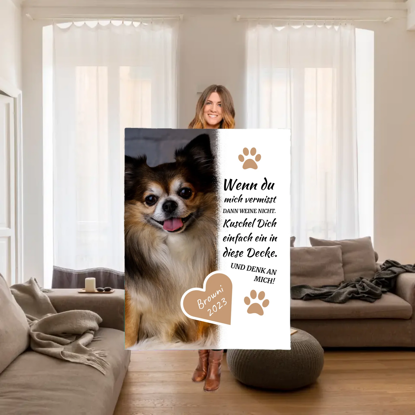 Fotoherz Decke mit deinen Fotos - Individuelle Kuscheldecke