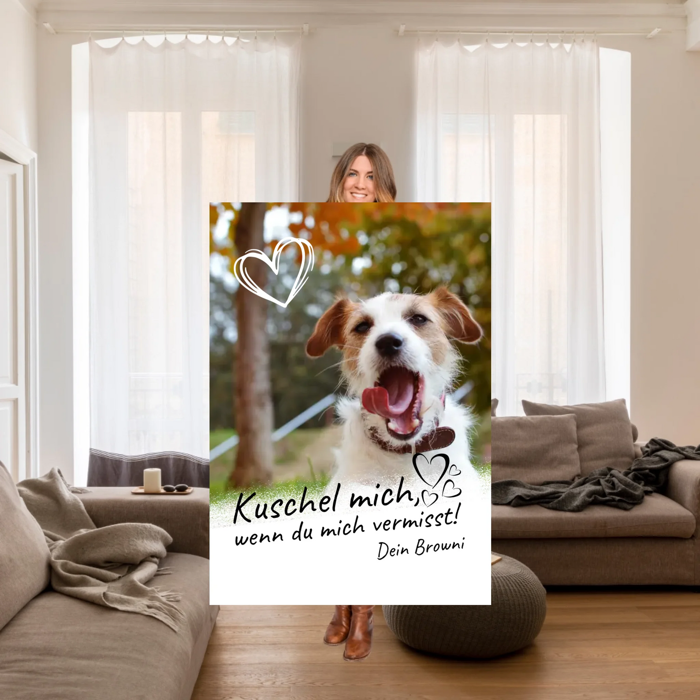Fotoherz Decke mit deinen Fotos - Individuelle Kuscheldecke