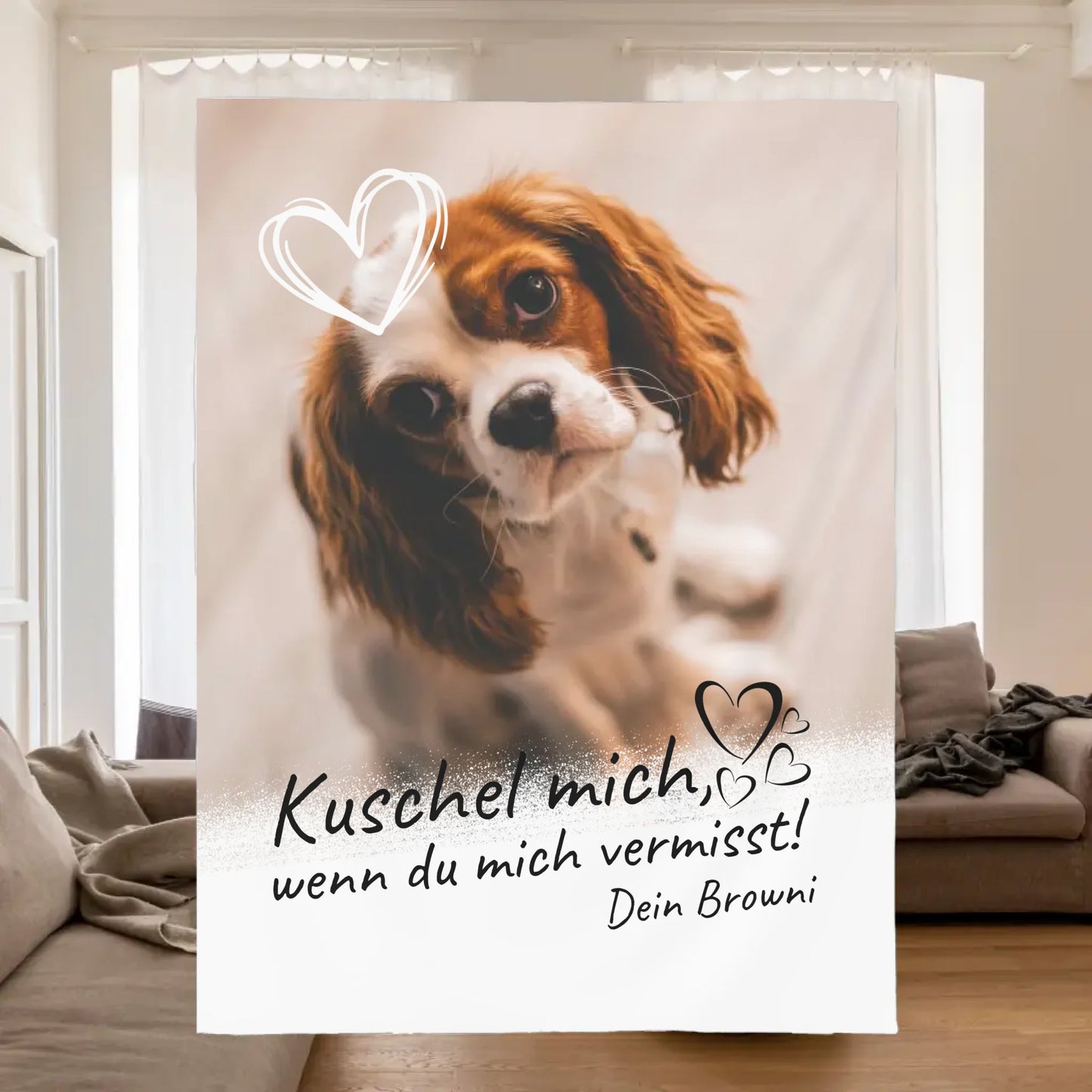 Fotoherz Decke mit deinen Fotos - Individuelle Kuscheldecke