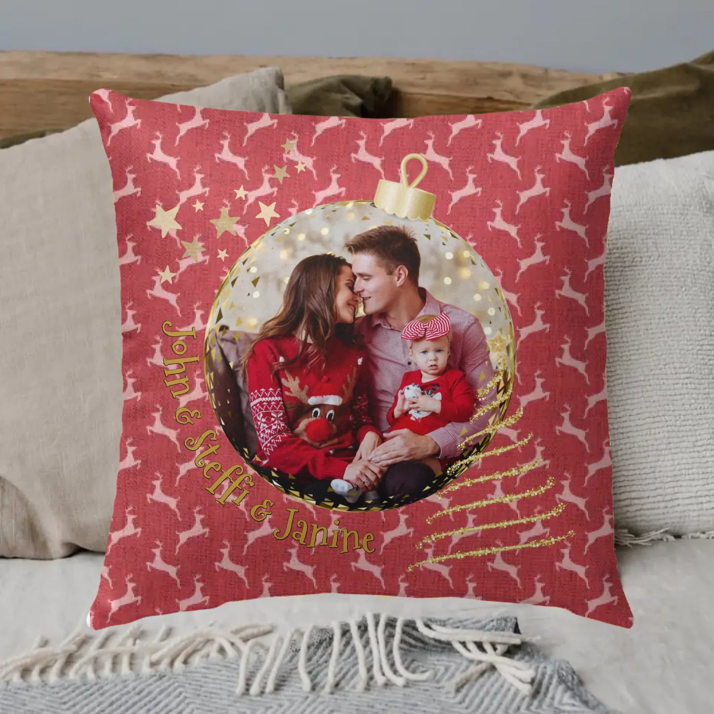 Weihnachtskissen mit Foto - individuelles Premium Fotokissen