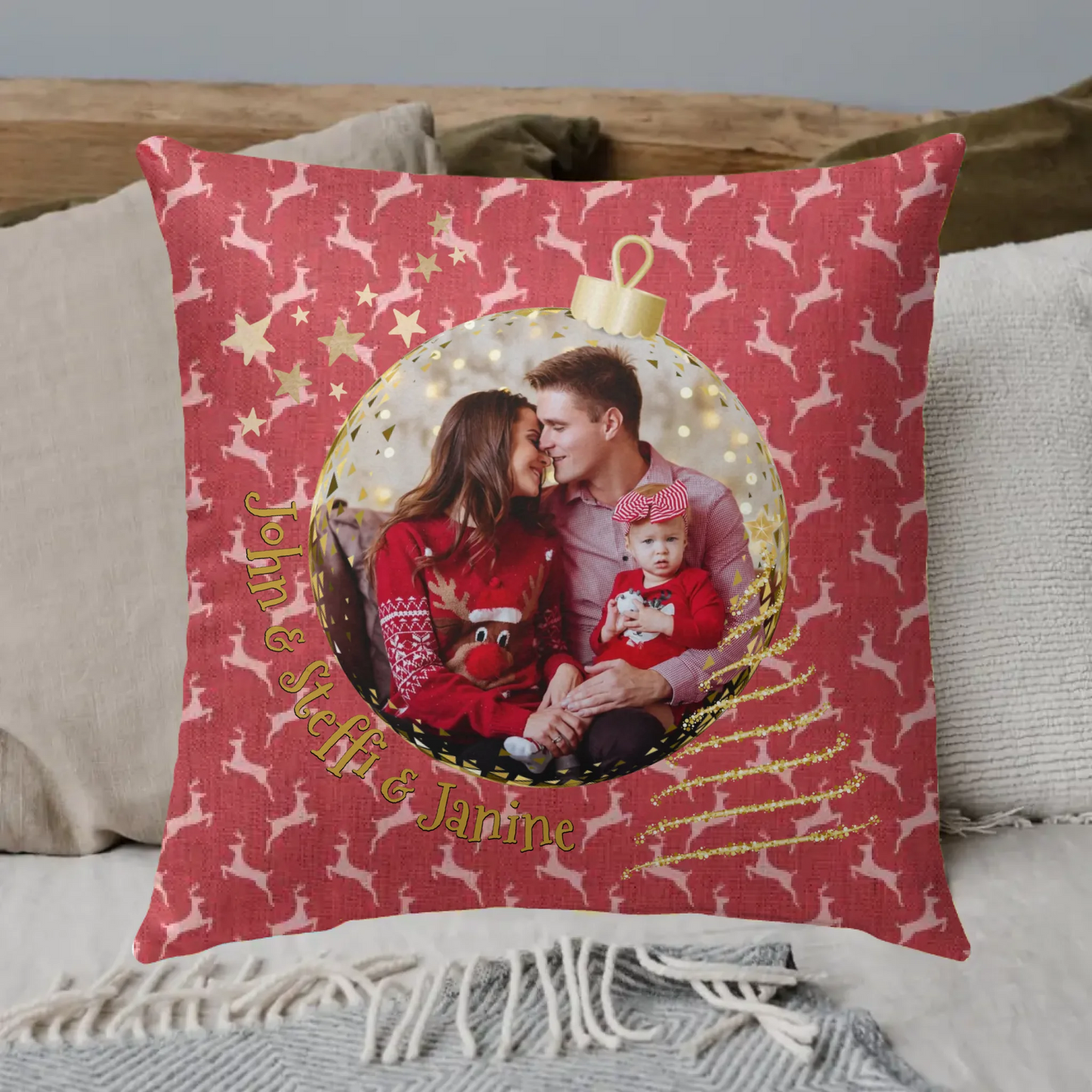 Weihnachtskissen mit Foto - individuelles Premium Fotokissen