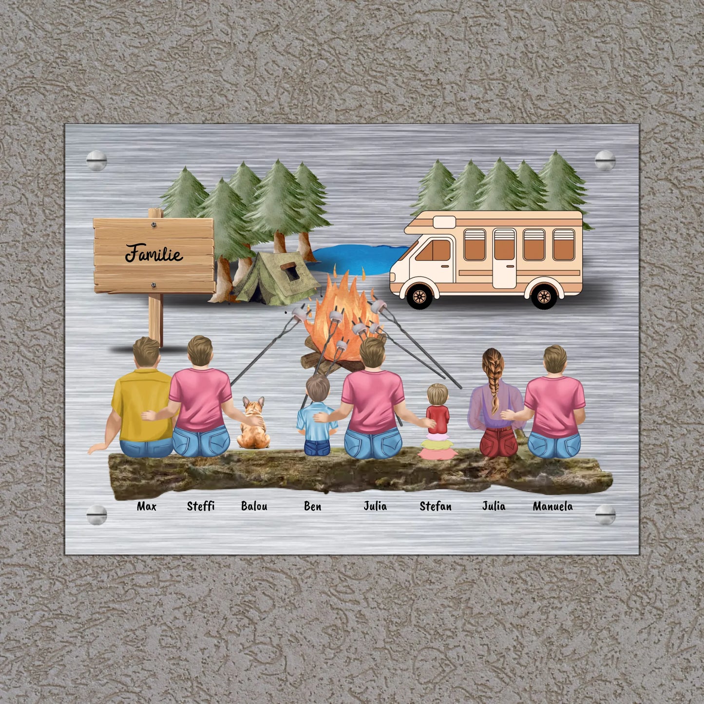 Zelten, Wohnwagen, Camping mit der Familie - individuelle Fußmatte