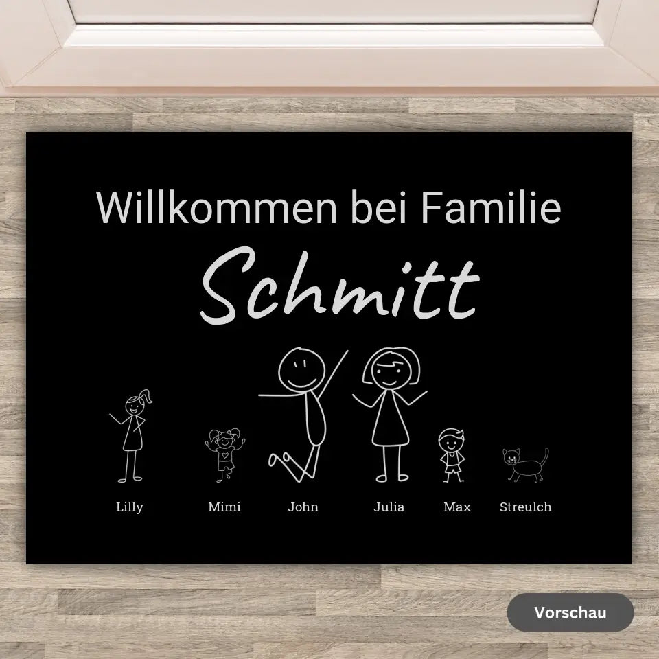 Scrabble, Kreuzwort Familie - Individuelle Fußmatte