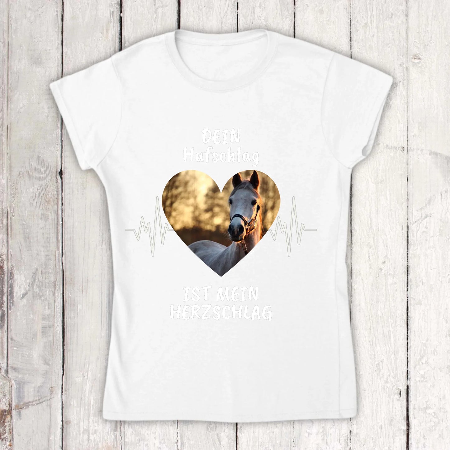 T-Shirt mit Pferde Herzschlag und deinem Foto