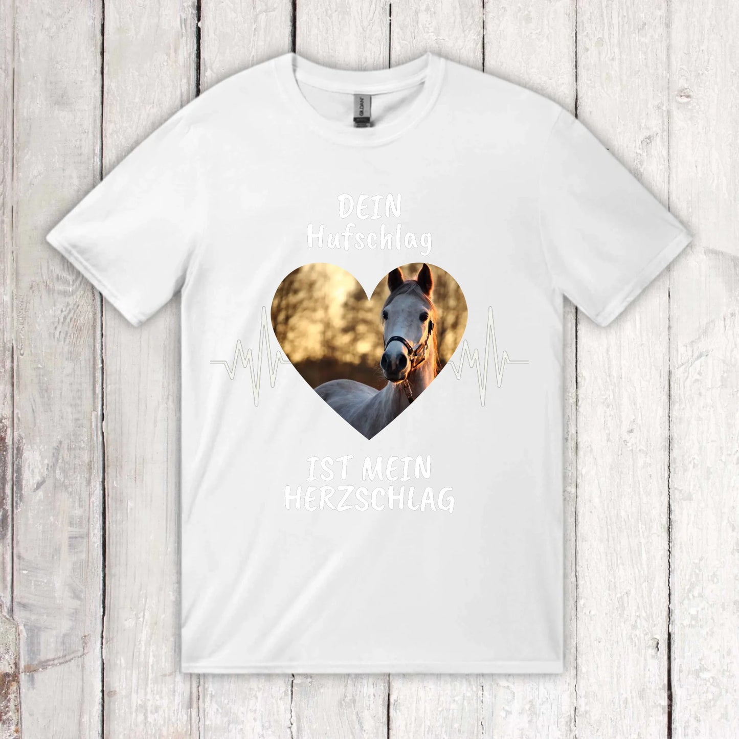 T-Shirt mit Pferde Herzschlag und deinem Foto