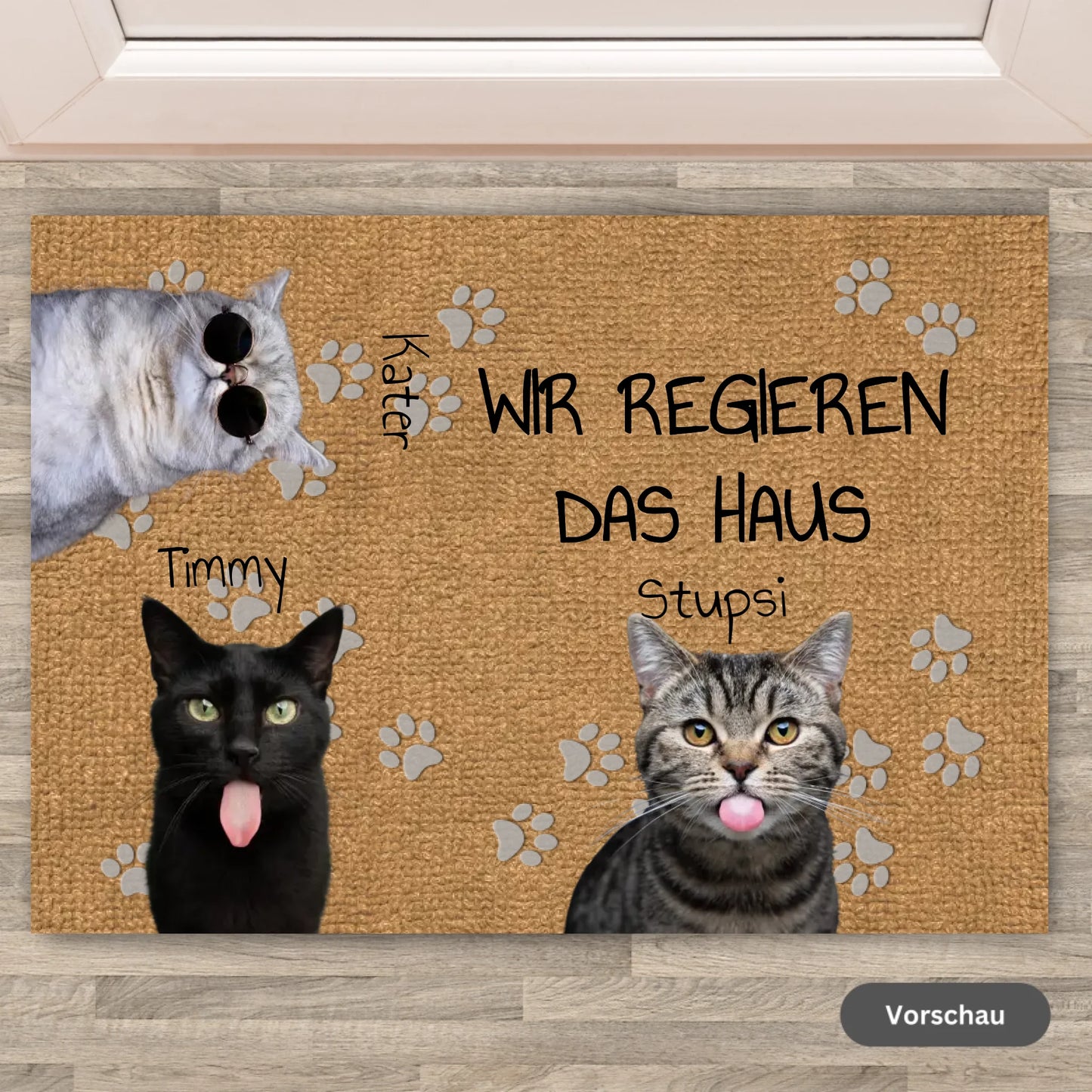 Katzen planen Ausbruch - Individuelle Fußmatte