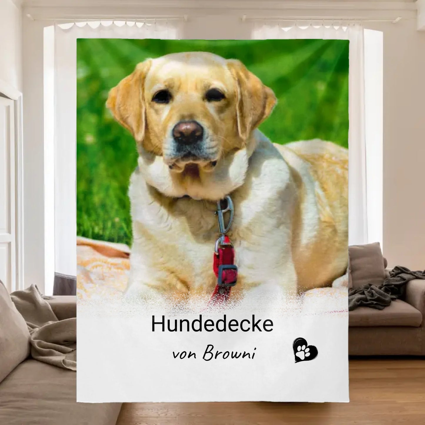 Hundedecke mit Foto und Text - individuelle Decke
