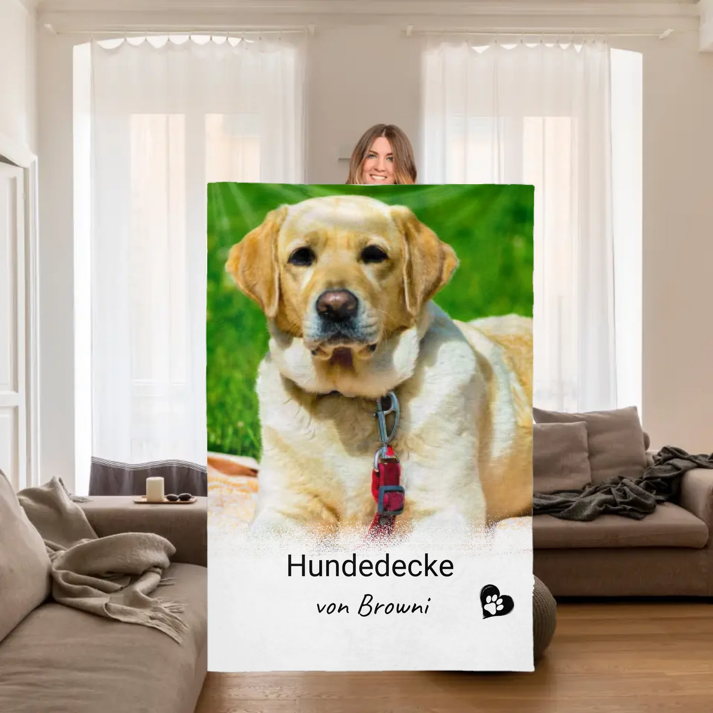 Hundedecke mit Foto und Text - individuelle Decke