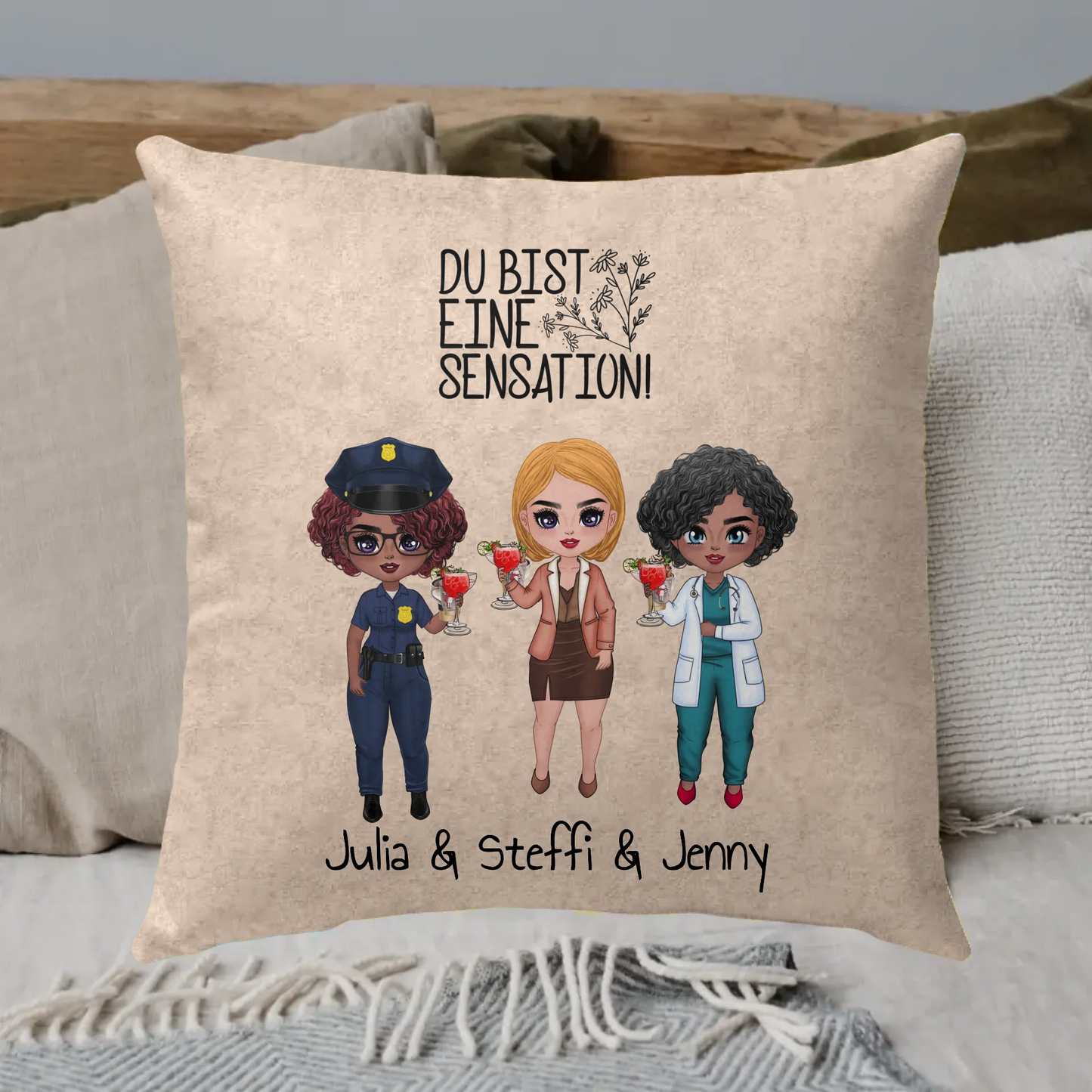 Polizei, Krankenhaus oder Büro Besties, Schwestern - Individuelle Tasse