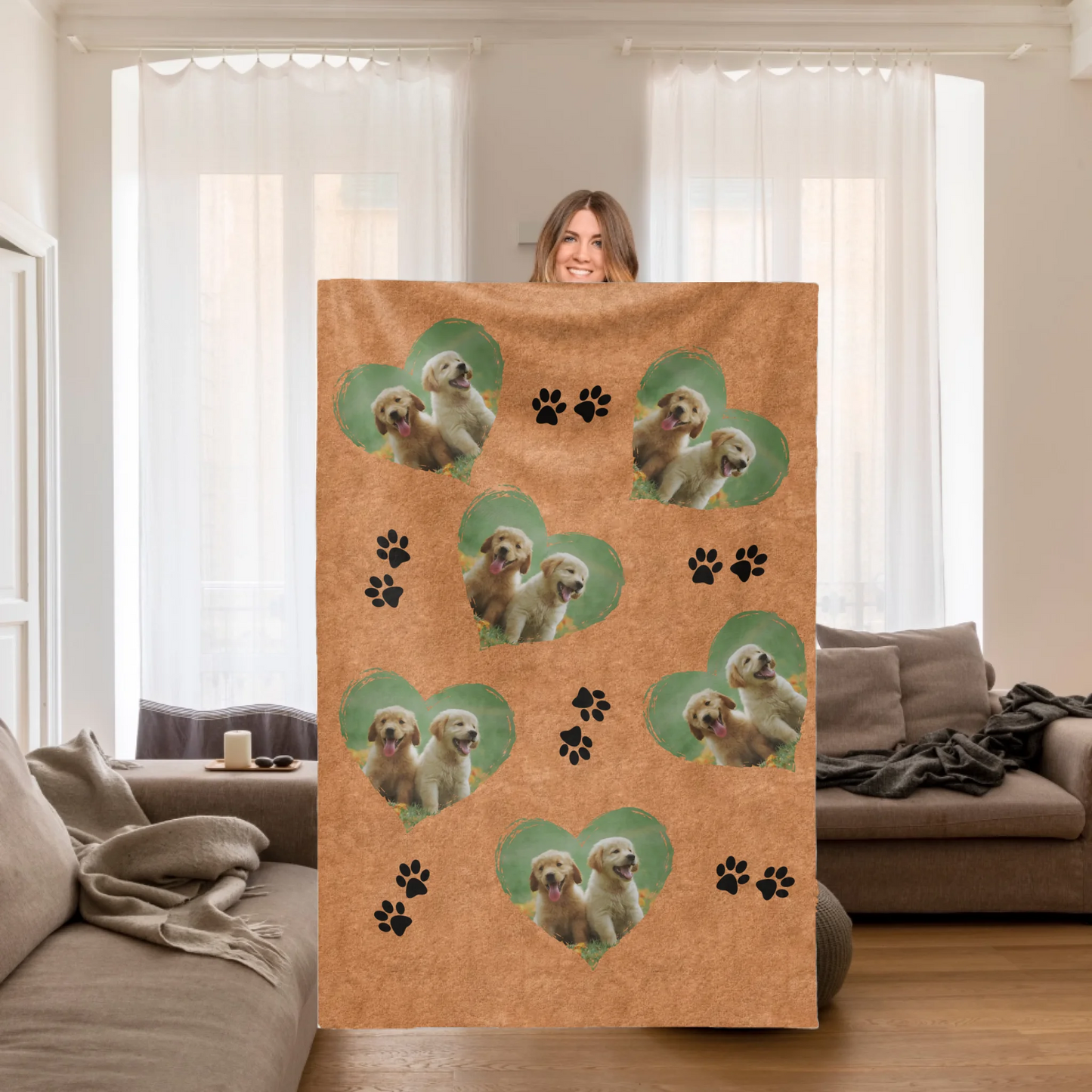 Fotoherz Decke mit deinen Fotos - Individuelle Kuscheldecke