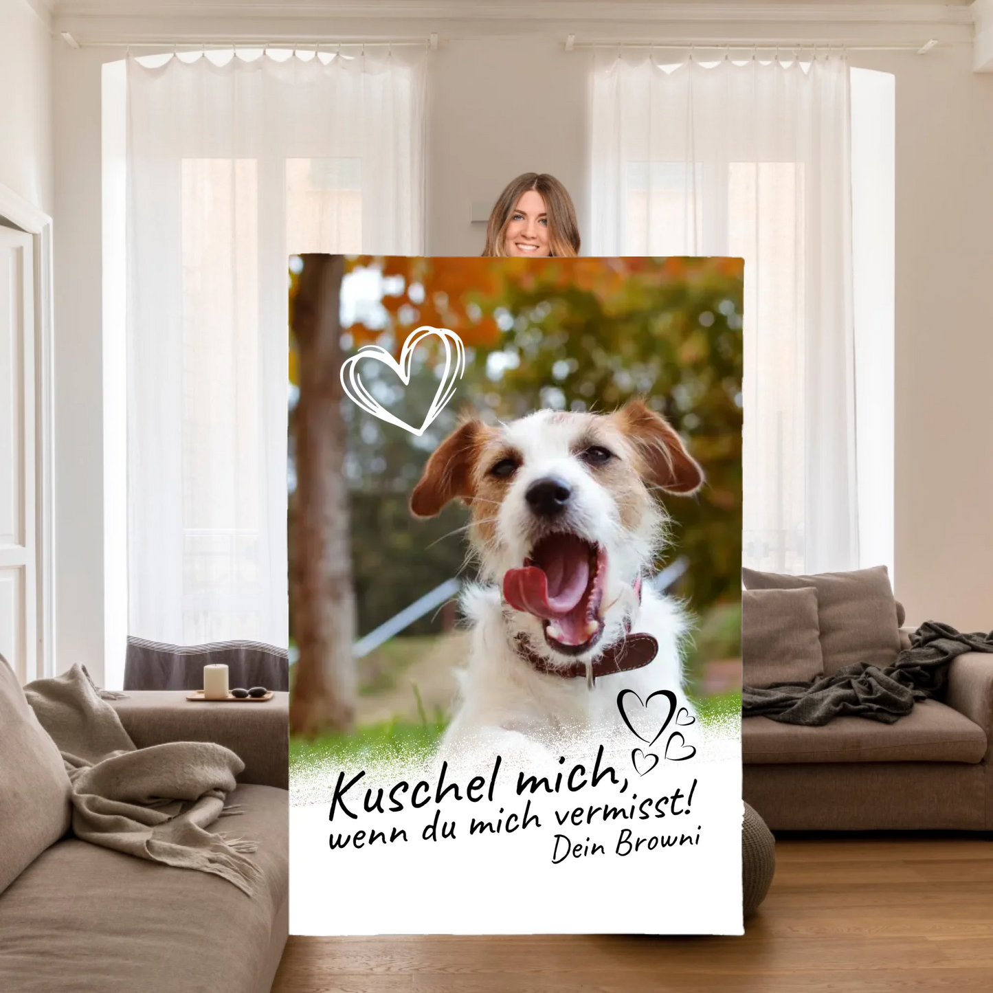 Fotoherz Decke mit deinen Fotos - Individuelle Kuscheldecke
