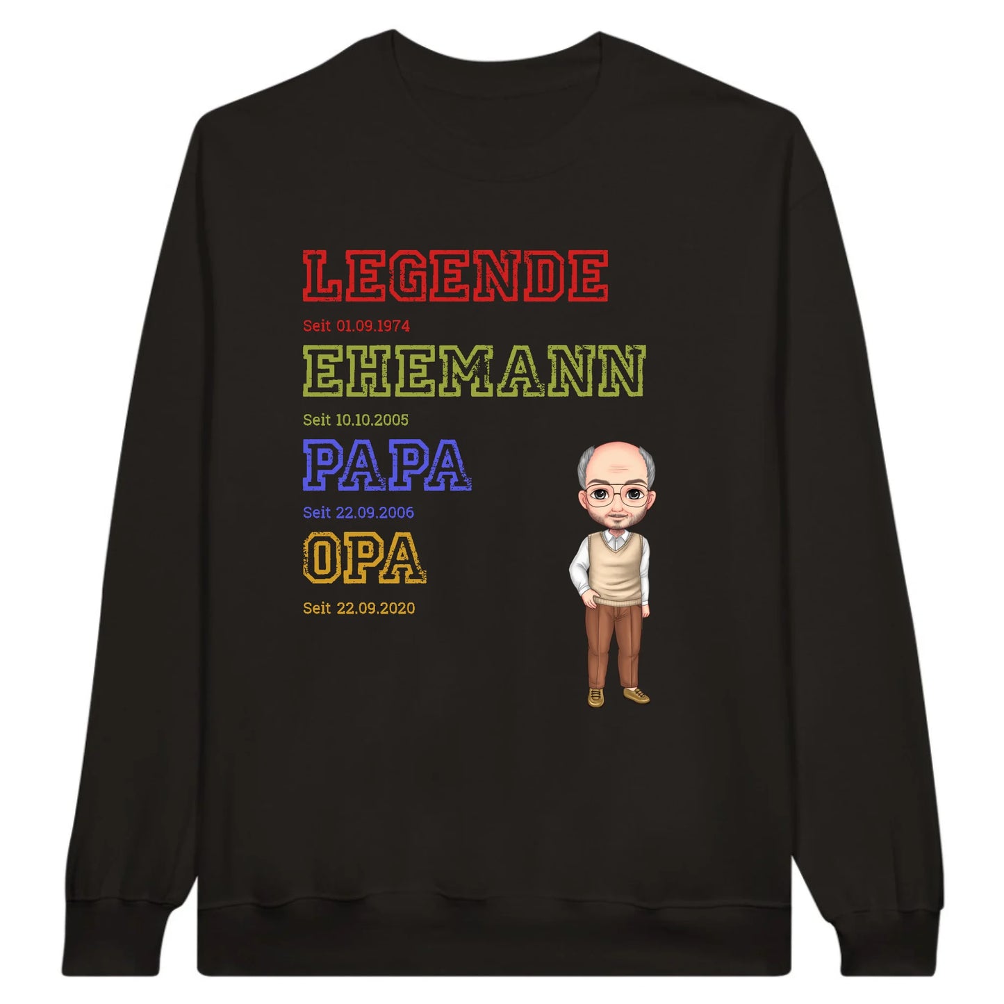 Ur-Oma, Ur-Opa, Papa, Mama, Legende, Familie - Individueller Pullover