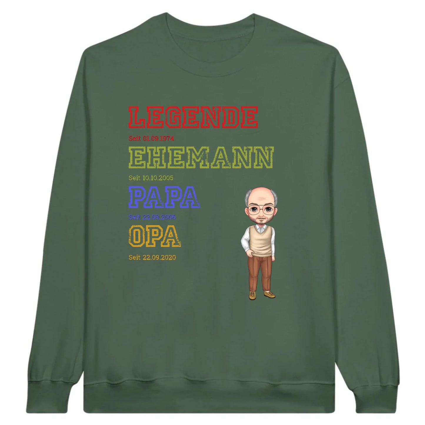 Ur-Oma, Ur-Opa, Papa, Mama, Legende, Familie - Individueller Pullover