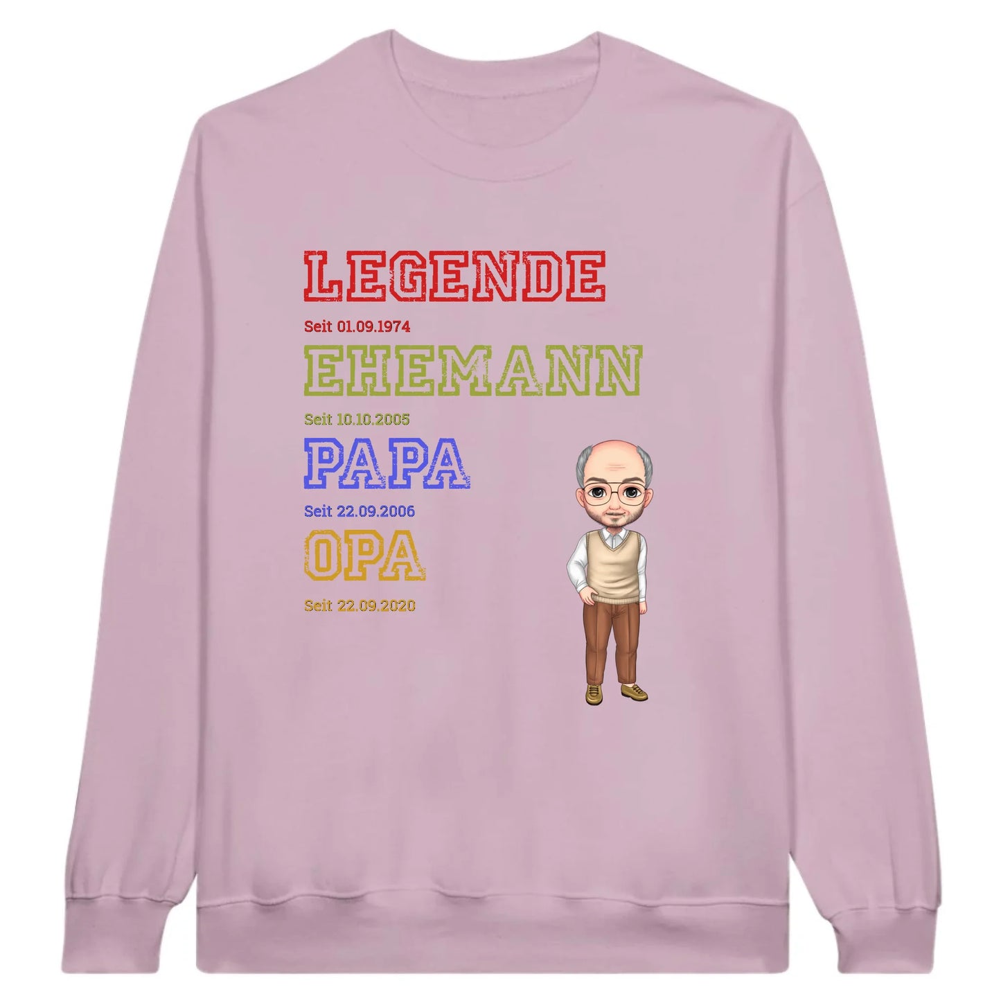 Ur-Oma, Ur-Opa, Papa, Mama, Legende, Familie - Individueller Pullover