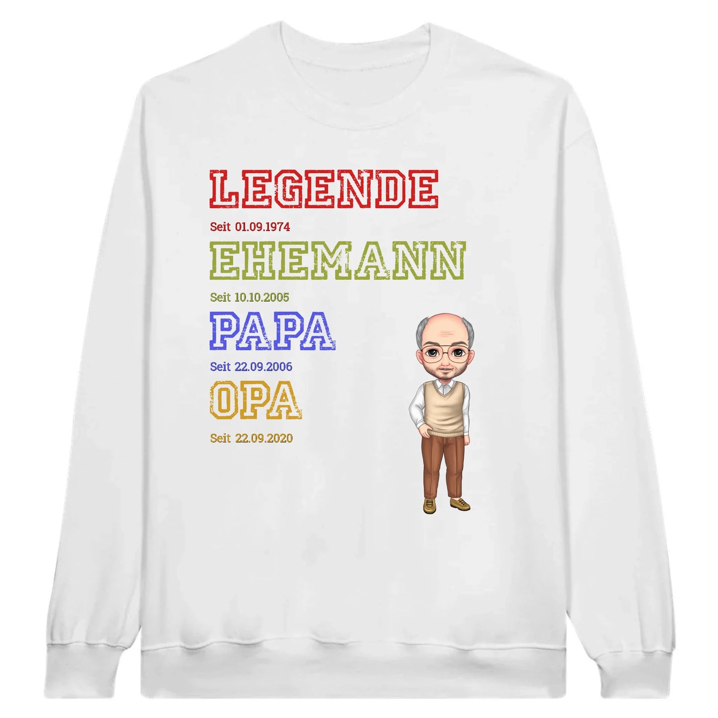 Ur-Oma, Ur-Opa, Papa, Mama, Legende, Familie - Individueller Pullover