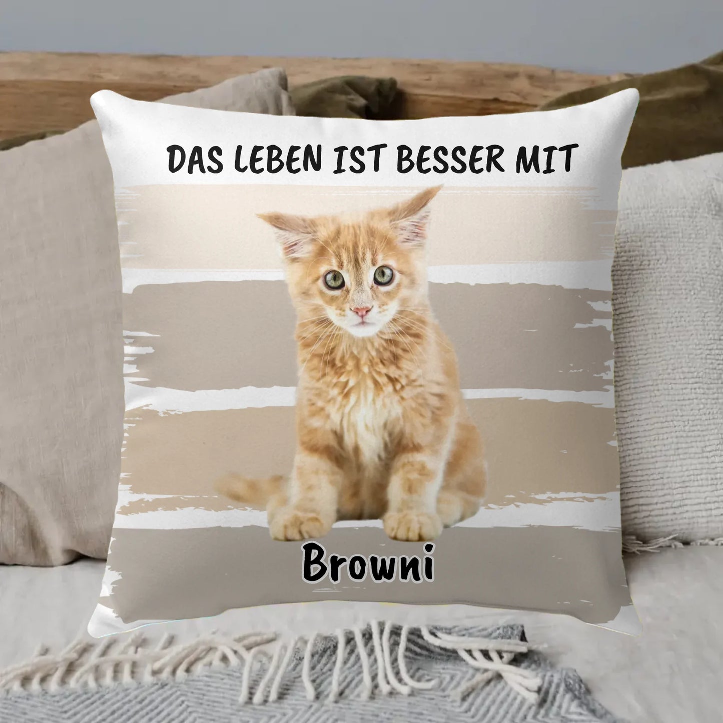 Drück mich, wenn du mich vermisst- individuelles Premium Fotokissen