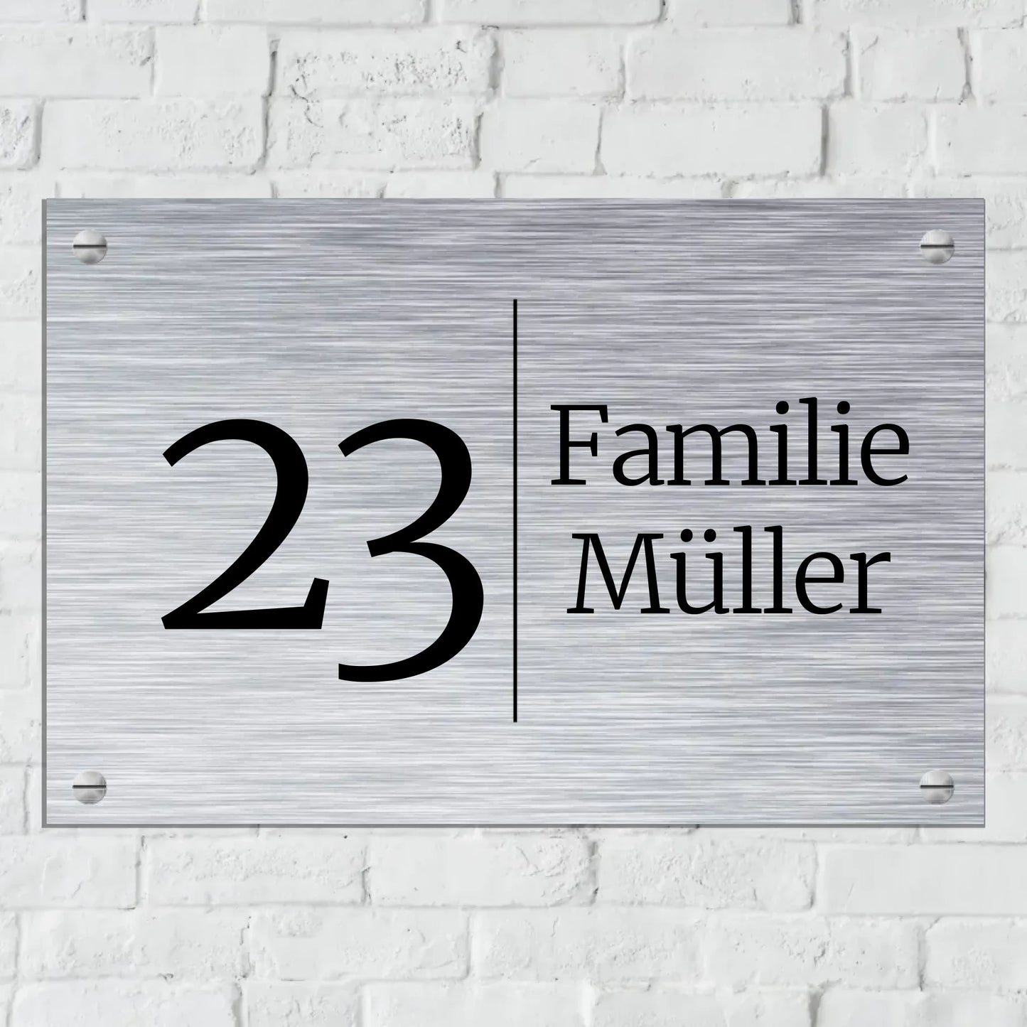 Aluminium Schild für Innen und Außen mit Löchern zur Befestigung