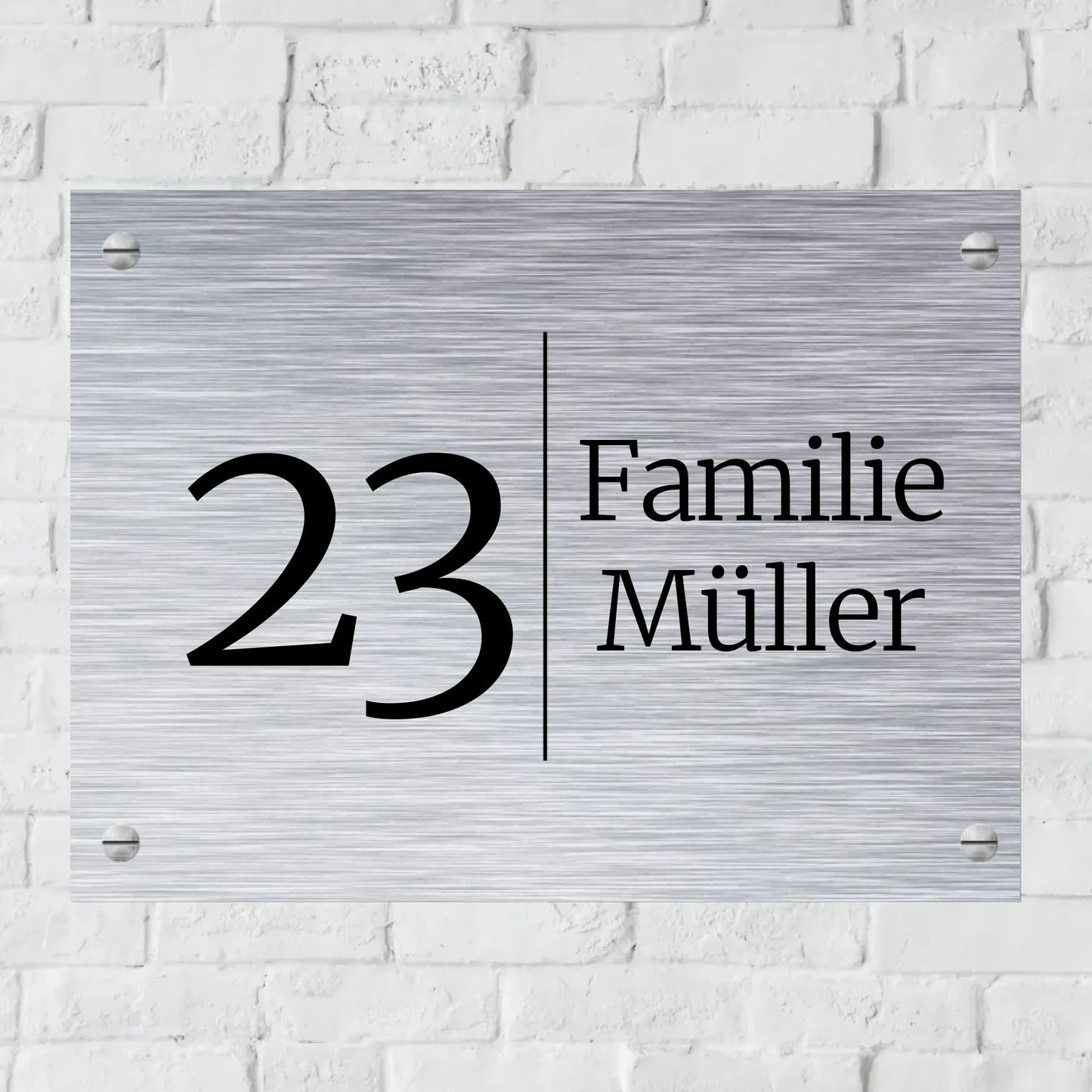 Aluminium Schild für Innen und Außen mit Löchern zur Befestigung